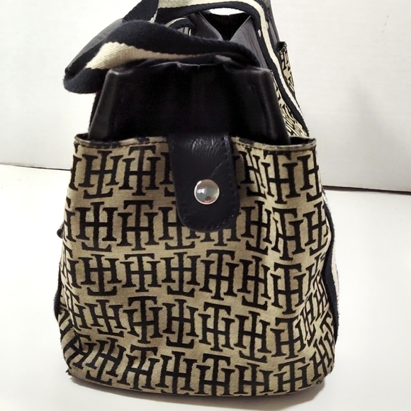 Tommy Hilfiger Logo Jacquard Canvas Tote Bag with Striped Handles – Classic Desi - Picture 2 of 7